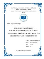 Hoàn thiện và phát triển văn hóa doanh nghiệp tại ngân hàng thương mại cổ phần hàng hải   trung tâm khách hàng doanh nghiệp bến nghé