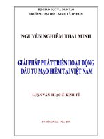 Giải pháp phát triển hoạt động đầu tư mạo hiểm tại việt nam