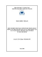 Một số biện pháp hạn chế rủi ro trong hoạt động tài trợ thanh toán xuất nhập khẩu tại các ngân hàng thương mại cổ phần TP  hồ chí minh 