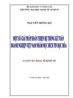Một số giải pháp hoàn thiện hệ thống kế toán doanh nghiệp việt nam nhằm mục đích tin học hóa 