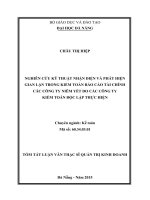Nghiên cứu kỹ thuật nhận diện và phát hiện gian lận trong kiểm toán báo cáo tài chính các công ty niêm yết do các công ty kiểm toán độc lập thực hiện (TT) 