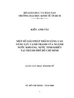 Nâng cao năng lực cạnh tranh ngành nước khoáng, nước tinh khiết tại thành phố hồ chí minh 