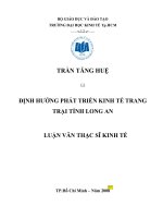 Định hướng phát triển kinh tế trang trại tỉnh long an 