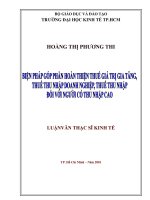 Biện pháp góp phần hoàn thiện thuế giá trị gia tăng, thuế thu nhập doanh nghiệp, thuế thu nhập đối với người có thu nhập cao 