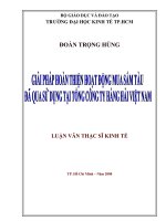 Giải pháp hoàn thiện hoạt động mua sắm tàu đã qua sử dụng tại tổng công ty hàng hải việt nam 