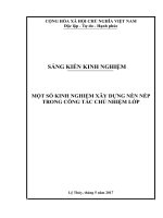 SKKN Một số kinh nghiệm xây dựng nền nếp trong công tác chủ nhiệm lớp