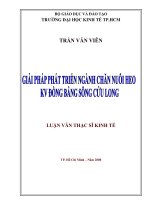 Giải pháp phát triển ngành chăn nuôi heo KV đồng bằng sông cửu long