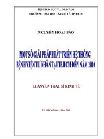 Một số giải pháp phát triển hệ thống bệnh viện tư nhân tại TP  HCM đến năm 2010 