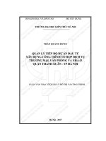 Quản lý tiến độ dự án đầu tư xây dựng công trình tổ hợp dịch vụ thương mại, văn phòng và nhà ở quận thanh xuân, thành phố hà nội (tt) 