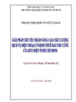 Giải pháp chủ yếu nhằm nâng cao chất lượng dịch vụ điện thoại cố định thuê bao thu cước của bưu diện TP  hồ chí minh 