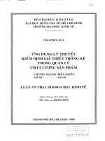 Ứng dụng lý thuyết kiểm định giả thiết thống kê trong quản lý chất lượng sản phẩm 