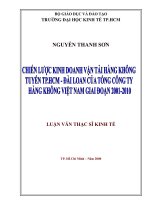 Chiến lược kinh doanh vận tải hàng không tuyến TP HCM   đài loan của tổng công ty hàng không việt nam giai đoạn 2001   2010 