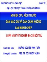 Nghiên Cứu Kích Thước Gân Mác Dài Và Gân Chân Ngỗng Làm Mảnh Ghép