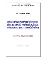Một số giải pháp hạn chế nợ khó đòi phát sinh trong hoạt động tín dụng của các ngân hàng thương mại trên địa bàn thành phố hồ chí minh 