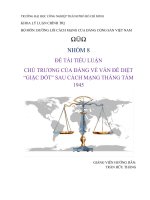 Tiểu luận chủ trương của Đảng về vấn đề diệt giặc dốt sau cách mạng tháng Tám năm 1945