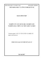 Nghiên cứu xây dựng hệ cảm biến góc nghiêng dựa trên cấu trúc kiểu tụ điện (TT) 