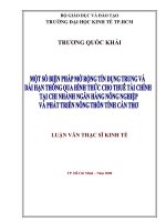 Một số biện pháp mở rộng tín dụng trung và dài hạn thông  qua hình thức cho thuê tài chính taị chi nhanùh ngân hàng nông nghiệp và phát triển nông thôn tỉnh cần thơ 
