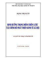Định hướng trọng điểm chiến lược tài CHính để phát triển kinh tế xã hội