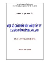 Một số giải pháp đổi mới quản lý tài sản công tỉnh an giang 