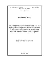 Hoàn thiện việc công bố thông tin báo cáo bộ phận trong hệ thống báo cáo tài chính tại các doanh nghiệp cổ phần niêm yết trên thị trường chứng khoán Việt Nam (LA tiến sĩ)