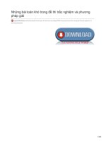 những bài toán khó trong đề thi trắc nghiệm và phương pháp giải