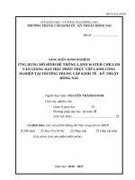 SKKN Ứng dụng mô hình hệ thống lạnh Water chiller vào giảng dạy học phần thực tập lạnh công nghiệp  tại trườngTrung cấp Kinh tế Kỹ thuật Đồng Nai