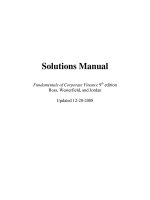 Solutions manual fundamental of corporate Finance 9th