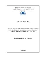 Một số biện pháp marketing nhằm phát triển ngành sản xuất kinh doanh băng đĩa nhạc thành phố hồ chí minh đến năm 2010 