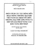 Phân tích các tác động đến hoạt động thương mại khi việt nam gia nhậptổ chức thương mại thế giới (WTO) và một số giải pháp nâng cao khả năng hội nhập 