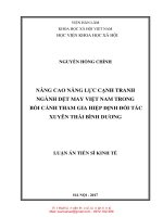 LA03 058 nâng cao năng lực cạnh tranh của ngành dệt may việt nam trong bối cảnh tham gia hiệp định đối tác xuyên thái bình dương