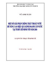 Một số giải pháp chống thất thoát nước để nâng cao hiệu quả kinh doanh cấp nước tại TP  hồ chí minh tới năm 2010