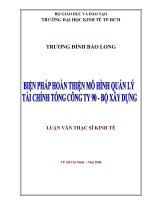 Biện pháp hoàn thiện mô hình quản lý tài chính tổng công ty 90 bộ xây dựng 