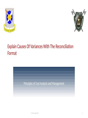 Slides explain causes of variances