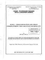 Rural   urban micration and urban unemployment, the case of ho chi minh city 