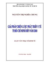 Giải pháp chiến lược phát triển y tế TP  hồ chí minh đến năm 2010 