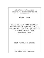 Nâng cao khả năng tiếp cận nguồn vốn tín dụng ngân hàng thương mại của khu vực kinh tế tư nhân trên địa bàn TP  hồ chí minh 