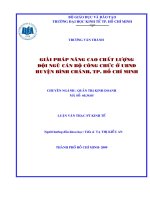 Giải pháp nâng cao chất lượng đội ngũ cán bộ công chức ở ủy ban nhân dân huyện bình chánh, TP  hồ chí MInh