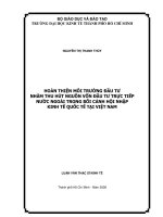 Hoàn thiện môi trường đầu tư nhằm thu hút nguồn vốn đầu tư trực tiếp nước ngoài trong bối cảnh hội nhập kinh tế quốc tế tại việt nam 