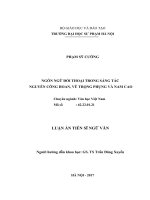 NGÔN NGỮ ĐỐI THOẠI TRONG SÁNG TÁC NGUYỄN CÔNG HOAN, VŨ TRỌNG PHỤNG VÀ NAM CAO