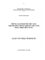 Những giải pháp để thúc đẩy thị trường chứng khoán việt nam phát triển bền vững 
