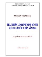 Phát triển loại hình kinh doanh siêu thị ở TP HCM đến năm 2010 