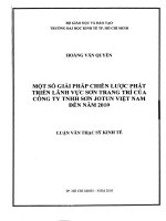 Một số giải pháp chiến lược phát triển lãnh vực sơn trang trí của công ty TNHH sơn JOTUN việt nam đến năm 2010  luận văn thạc sĩ 