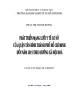 Phát triển mạng lưới y tế cơ sở của quận tân bình thành phố hồ chí minh đến năm 2015 theo hướng xã hội hóa 