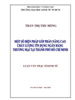 Một số biện pháp góp phần nâng cao chất lượng tín dụng ngân hàng thương mại tại thành phố hồ chí minh 