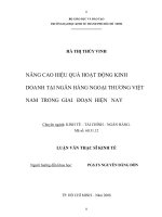 Nâng cao hiệu quả hoạt động kinh doanh tại ngân hàng ngoại thương việt nam trong giai đoạn hiện nay 