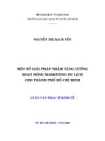 Một số giải pháp nhằm tăng cường hoạt động marketing du lịch cho thành phố hồ chí minh 