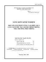 SKKN Một số giải pháp nâng cao hiệu quả cải cách thủ tục hành chính trong trường phổ thông