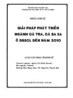 Giải pháp phát triển ngành cá tra, cá ba sa ở đồng bằng sông cửu long đến năm 2010 