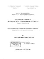 Investigating the effects of maternal health knowledge on child health in long an province 