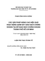 Các giải pháp nâng cao hiệu quả hoạt động giám sát giao dịch chứng khoán tại sở giao dịch chứng khoán thành phố hồ chí minh